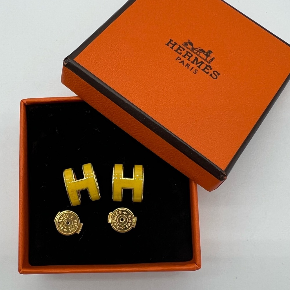 Authentic Hermes Mini Pop H earrings